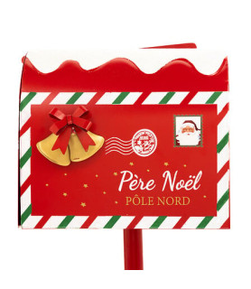 Boîte aux Lettres de Noël en Métal Rouge 32cm - Déco Fêtes