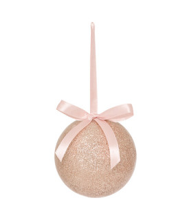 Boule de Noël pailletée rose Ø 7,5 cm | Décoration sapin