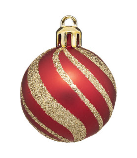Lot de 12 boules de Noël Délice Ø 4 cm rouge vert or