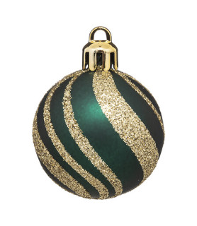 Lot de 12 boules de Noël Délice Ø 4 cm rouge vert or