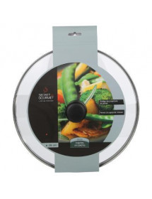 Couvercle en verre 28 cm. : Protège des projections !