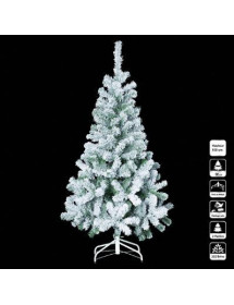 Sapin de Noël artificiel floqué blanc 150 cm.