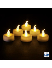 Bougies chauffe plat led blanches x6