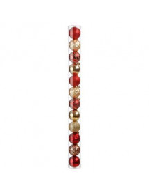 Lot de boules or et rouge x12