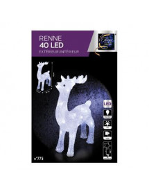 Décoration lumineuse Renne 45 cm Blanc froid