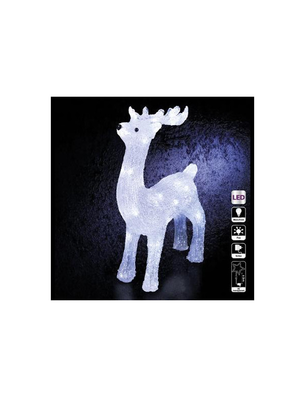 Décoration lumineuse Renne 45 cm Blanc froid