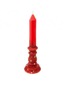 Bougie Chandelle pailletées rouge