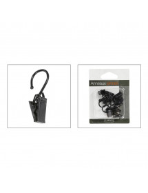 Lot de 8 anneaux à pince noirs en S