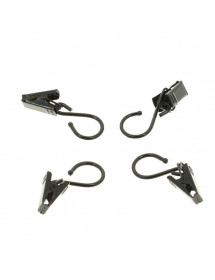 Lot de 8 anneaux à pince noirs en S