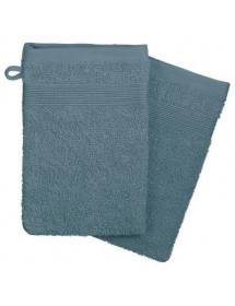 Gants De Toilettes Bleu Orage x2 Atmosphera