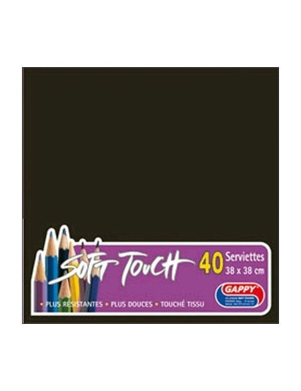 Serviettes en papier Soft Touch Noir 38 cm x40