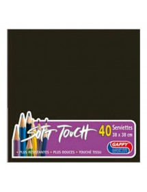 Serviettes en papier Soft Touch Noir 38 cm x40