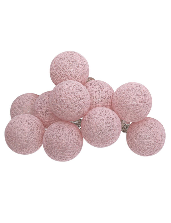 Guirlande Boules lumineuses Rose Claire à Piles