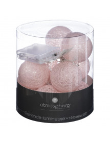Guirlande Boules lumineuses Rose Claire à Piles