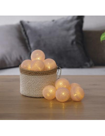 Guirlande Boules lumineuses Rose Claire à Piles