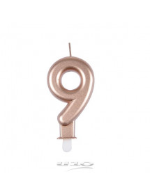 BOUGIE CHIFFRE 9 ROSE GOLD