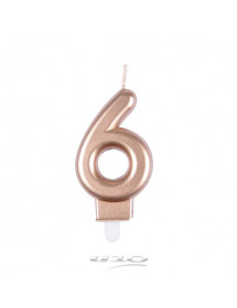 BOUGIE CHIFFRE 6 ROSE GOLD