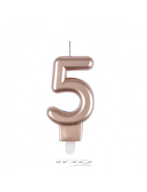 BOUGIE CHIFFRE 5 ROSE GOLD