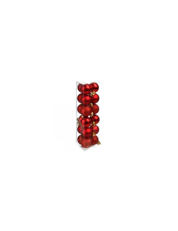 Boules de Noël rouges x18