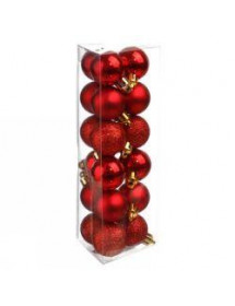 Boules de Noël rouges x18
