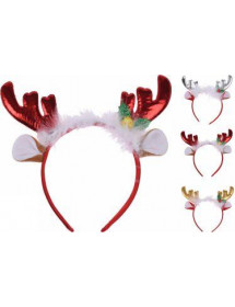 Serre-tête de Noël bois de rennes métallisés