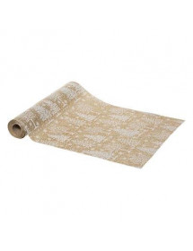 Chemin de table tissu Forêt de Noel naturel