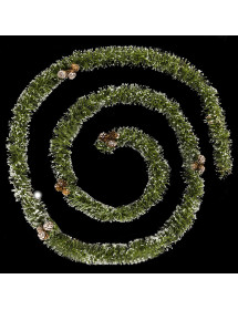 Guirlande de Noël en sapin artificiel vert floqué avec pommes de pin