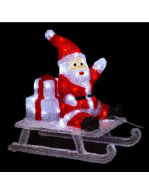 Décoration de Noël lumineuse Père Noël sur luge