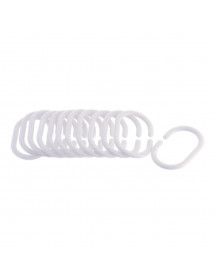 Anneaux de rideau douche blanc X12