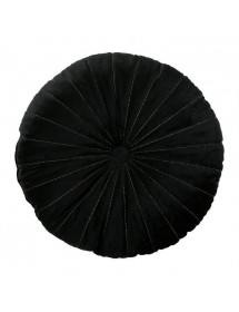 Coussin Ostaria Rond Velours Noir