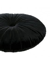 Coussin Ostaria Rond Velours Noir