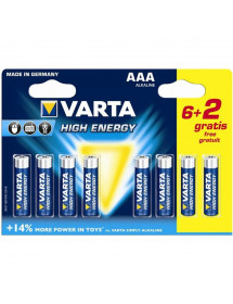 Piles LR03 (AAA) Longlife Power (6+2 gratuites) Varta