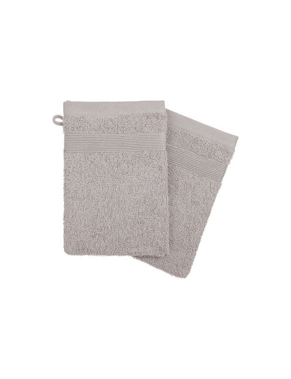 Gants de toilette Taupe x2 Atmosphera