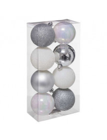 Boules de Noël Argentées x8