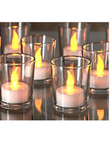 Bougies chauffe plat led blanches x6