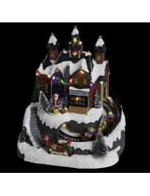 Village de Noël Atelier et train de Noël lumineux et musical