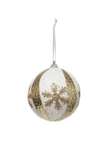 Boule flocon polystyrène blanc et or