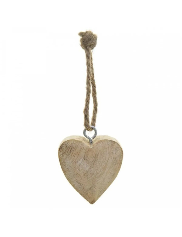 Suspension de Noël cœur en bois