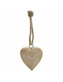Suspension de Noël cœur en bois