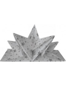 Serviettes Pré-Pliées Argentées x12