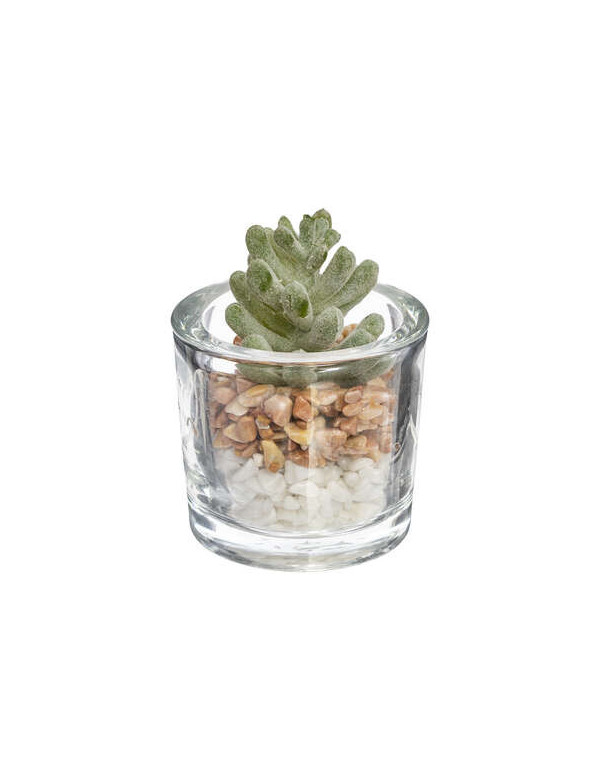 Mini plante grasse artificielle echeveria en pot