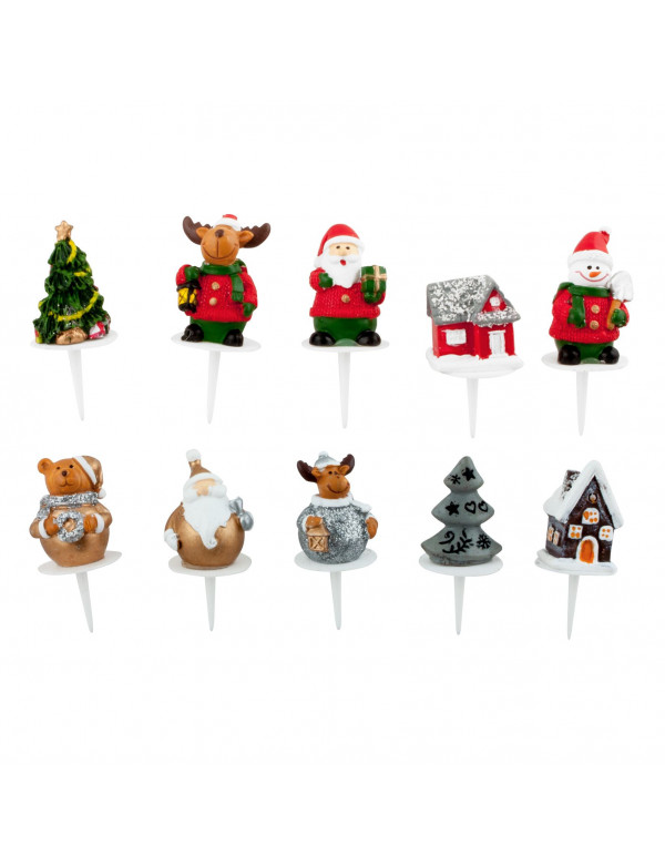 Décoration de buche de Noël x5