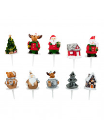 Décoration de buche de Noël x5