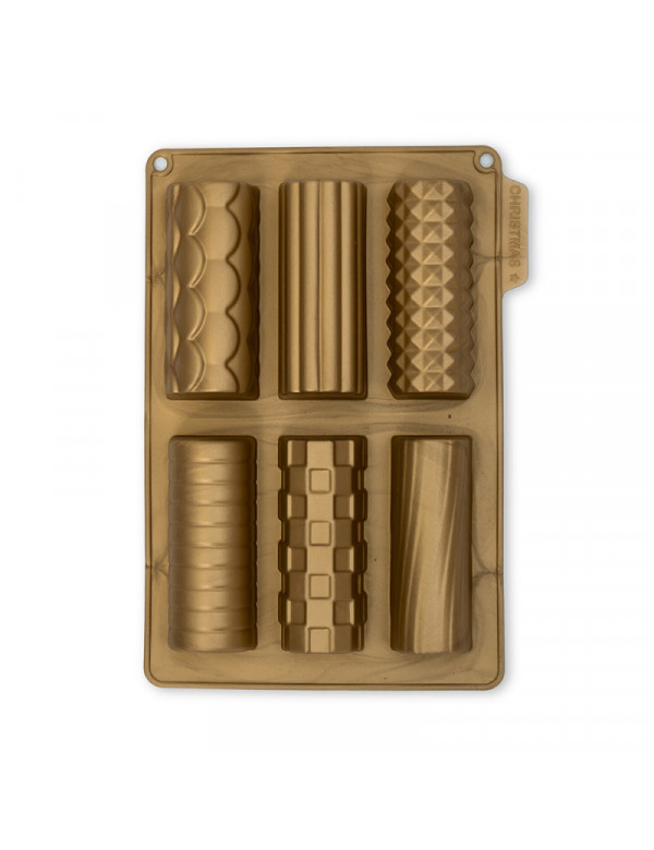 Moule 6 mini buches de Noël en silicone
